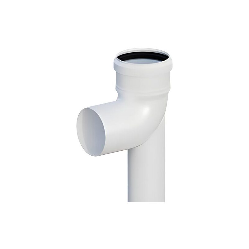 Koleno odkouření 90° d 80, s podpěrou 500 mm, PP, Ricom Gas 10080PB