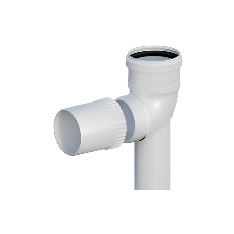 Šroubovací koleno zkrácené 87,5° d 80, s patkou, PP, Ricom Gas 10080PBS