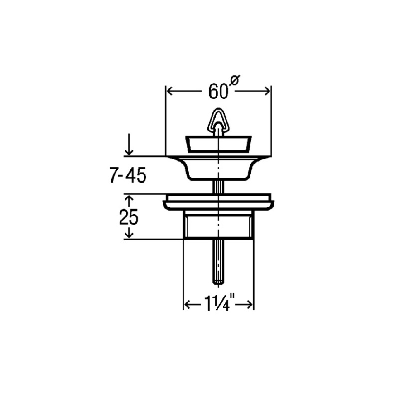 Univerzální ventil umyvadlový, 1 1/4, se zátkou, nerez, Viega 111847
