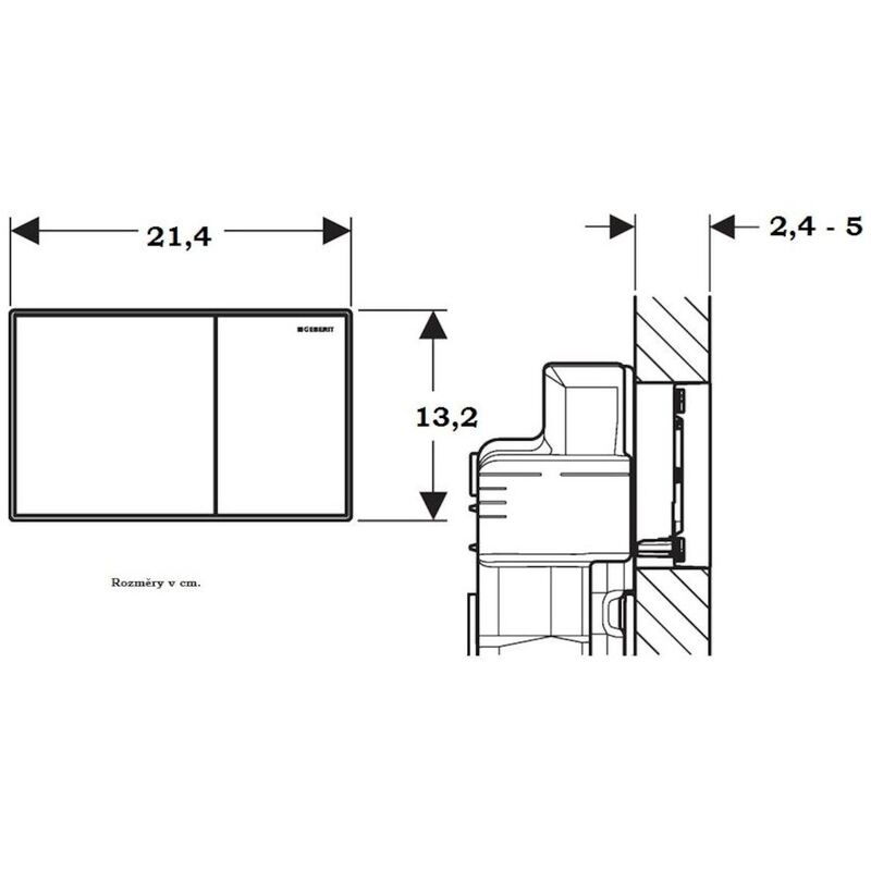 Deska ovládací GEBERIT OMEGA 60 chrom kartáč/chrom lesk, 115.081.GH.1