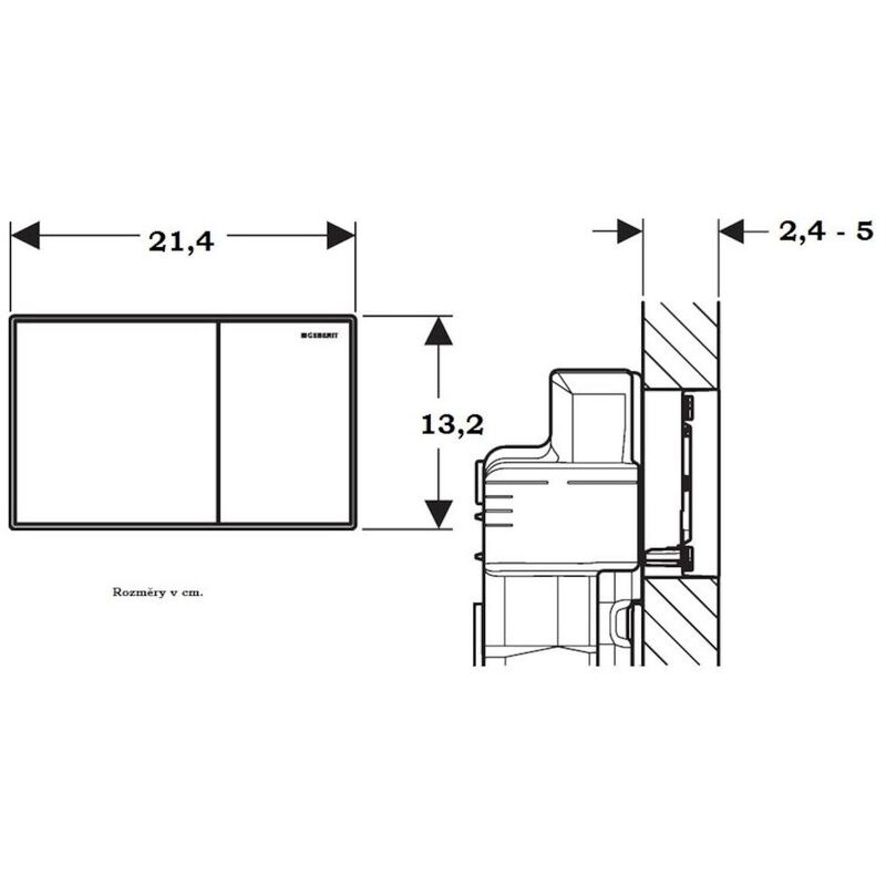 Deska ovládací GEBERIT SIGMA 60 bílá/chrom lesk, 115.640.SI.1