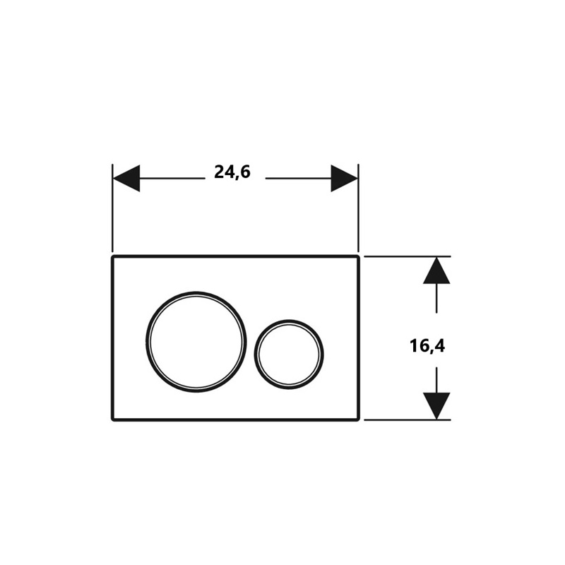 Deska ovládací GEBERIT SIGMA 20 černá matná, kroužky chrom lesk 115.882.14.1