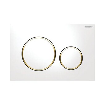 Deska ovládací GEBERIT SIGMA 20 bílá, kroužky pozlaceno 115.882.KK.1