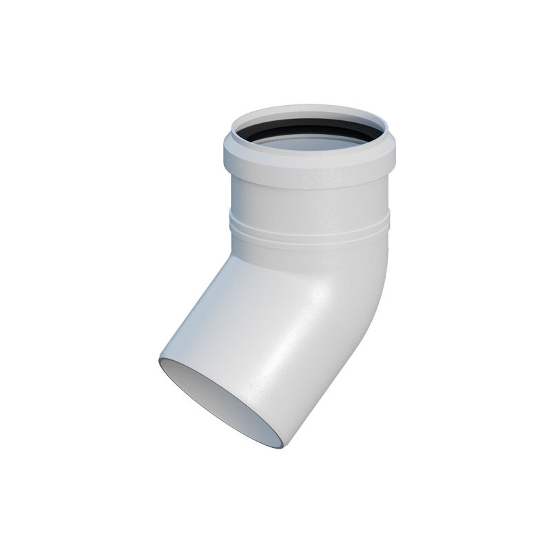 Koleno odkouření 45° d 160, PP, Ricom Gas 11160B