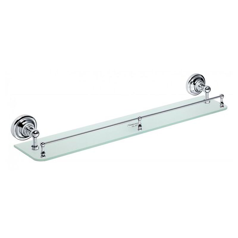 Polička RETRO skleněná s hrazdou