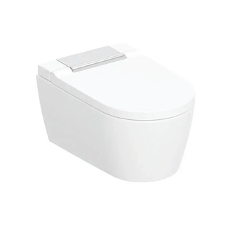 Závěsné WC AquaClean Sela, bílá/lesklý chrom, se sedátkem, sprchovací, Geberit 146.220.21.1