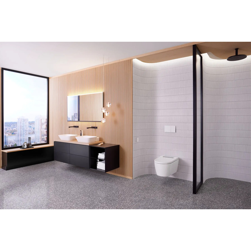 Závěsné WC AquaClean Sela, bílá/lesklý chrom, se sedátkem, sprchovací, Geberit 146.220.21.1