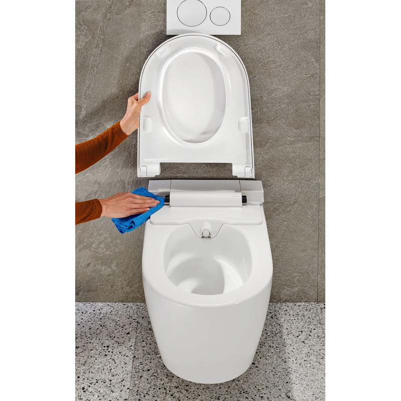 Závěsné WC AquaClean Sela, bílá/ bílá mat, se sedátkem, sprchovací, Geberit 146.220.11.1