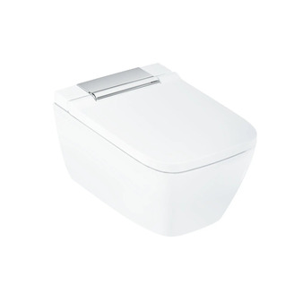 Závěsné WC AquaClean Sela Square, bílá/lesklý chrom, se sedátkem, sprchovací, Geberit 146.250.21.1