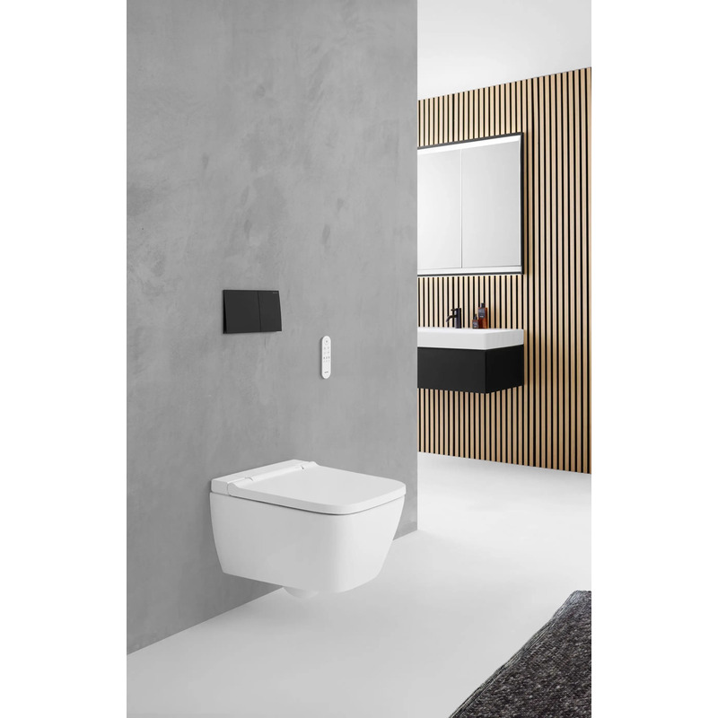Závěsné WC AquaClean Sela Square, bílá/lesklý chrom, se sedátkem, sprchovací, Geberit 146.250.21.1