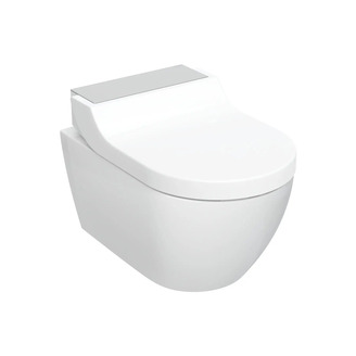 Závěsné WC AquaClean Tuma Comfort, bílá/nerez kartáčovaná, se sedátkem, sprchovací, Geberit 146.290.FW.1