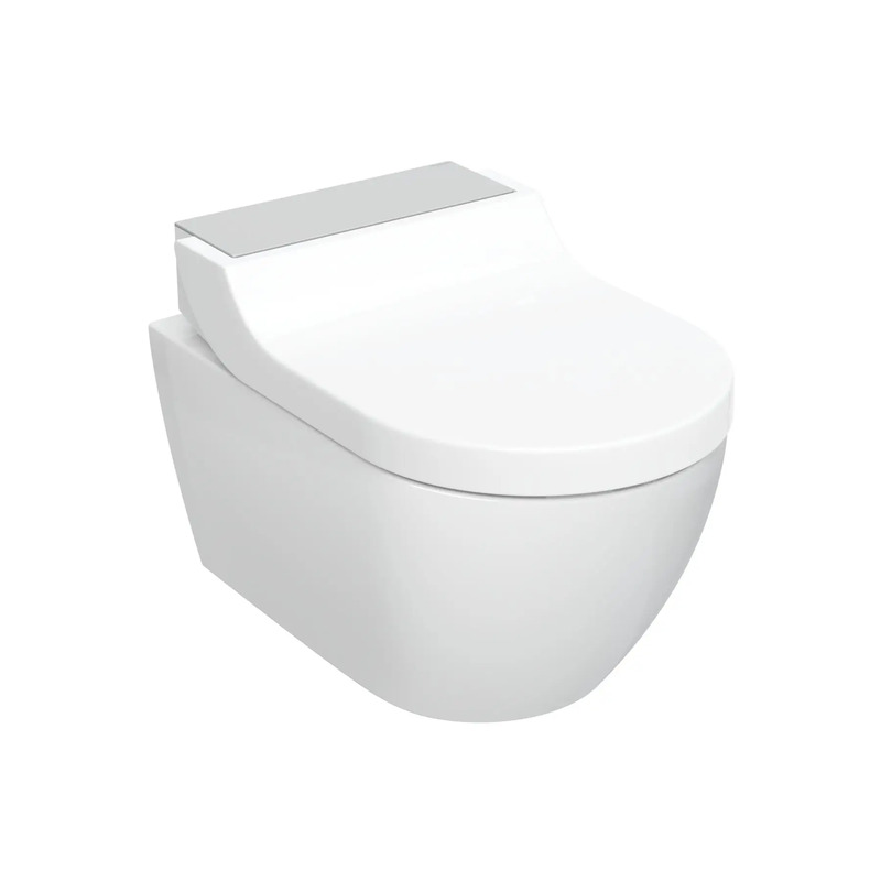 Závěsné WC AquaClean Tuma Comfort, bílá/nerez kartáčovaná, se sedátkem, sprchovací, Geberit 146.290.FW.1
