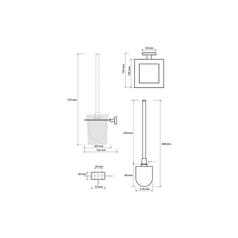 WC kartáč  NIKI, nástěnný, chrom, Bemeta, 153113012