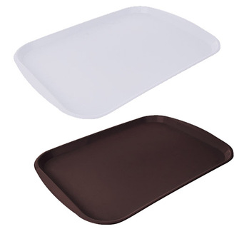 Servírovací tác, 36×27 cm, hnědý/bílý, Orion, 153811