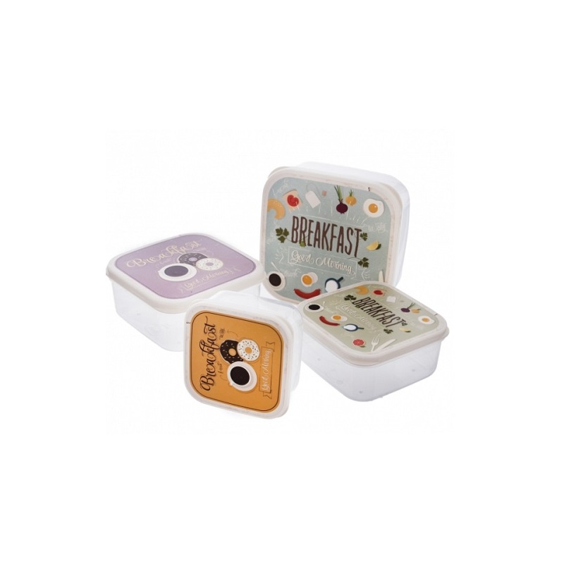 Svačinový box 4 ks čtverec, Orion, 154015