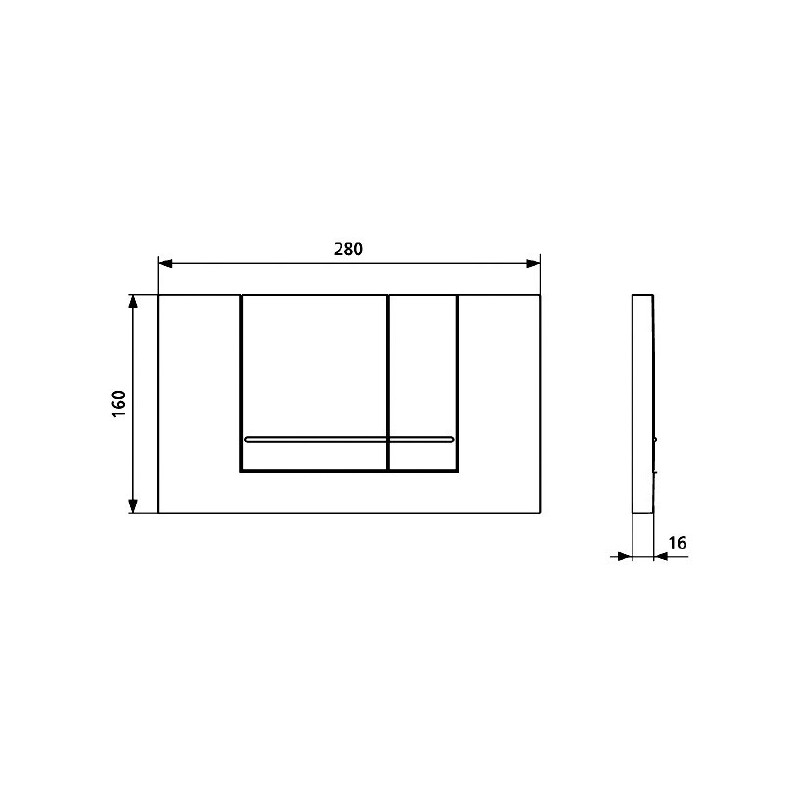 Deska ovládací M 806 chrom mat, Sanit 16 806 93 0000