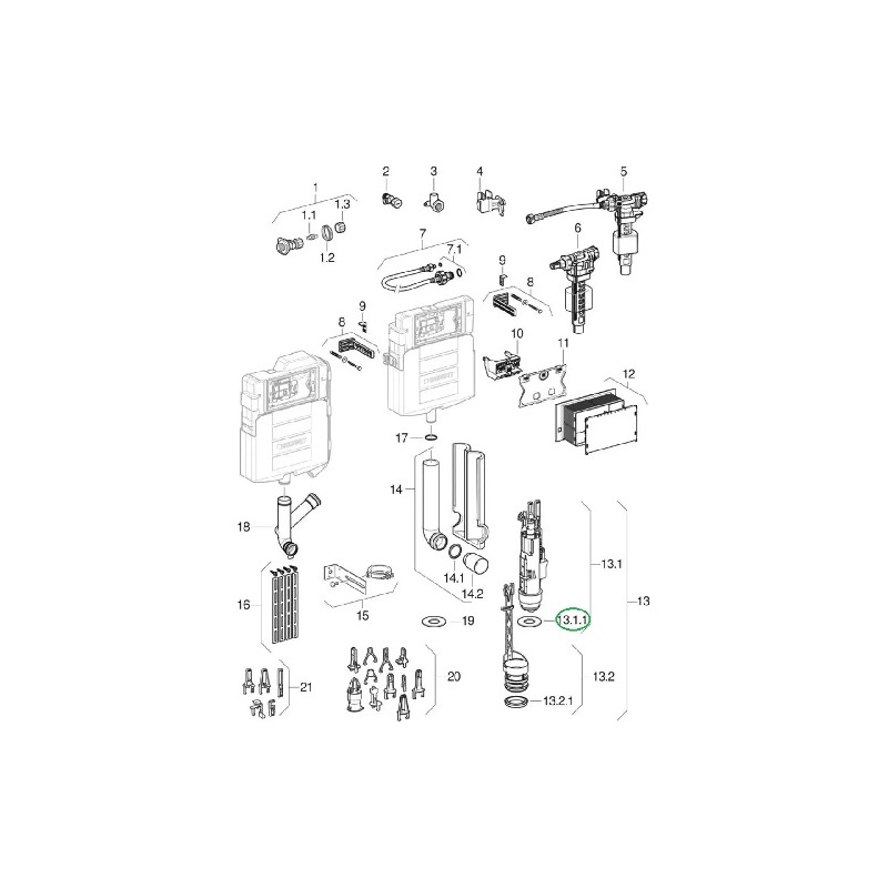 Těsnění pro vypouštěcí ventil, Geberit 244.244.00.1