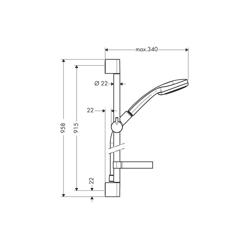 Sprchová sada Croma 100 Vario, chrom, Hansgrohe 27771000