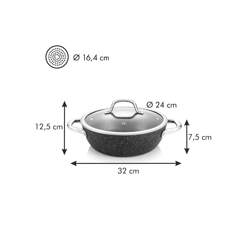 Hluboká pánev s poklicí Tescoma, PRESIDENT Stone, 24 cm, 780352