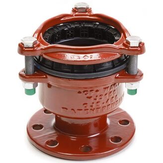 Redukovaná WAGA Multi/Joint 3157 Plus spojka DN 50 x 40 s přírubou, rozsah 46-71 mm, s jištěním, EPDM, Georg Fischer 709-455-608