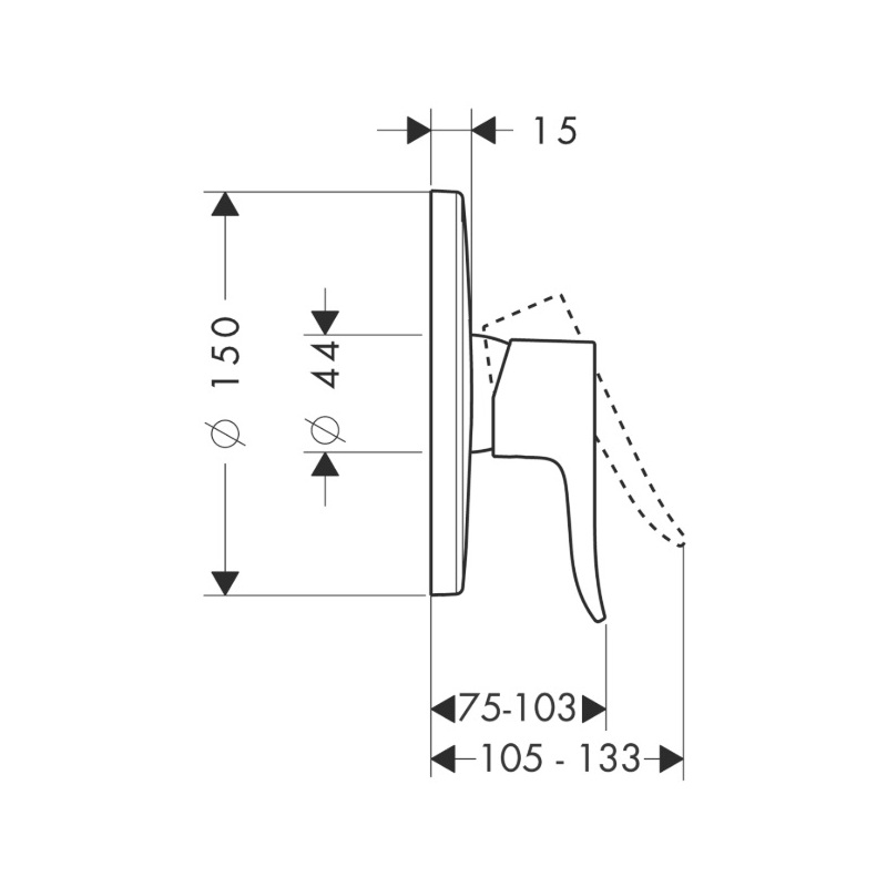 Sprchová baterie Metris, chrom, podomítková, bez příslušenství, Hansgrohe 31685000