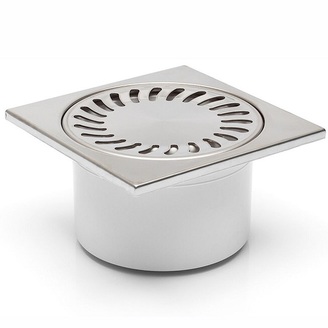 Podlahová vpusť 150 x 150 mm, mřížka nerez, spodní odtok d 50 mm, Chuděj 321 N