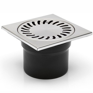 Podlahová vpusť 150 x 150 mm, mřížka nerez, spodní odtok d 110 mm, Chuděj 323 N