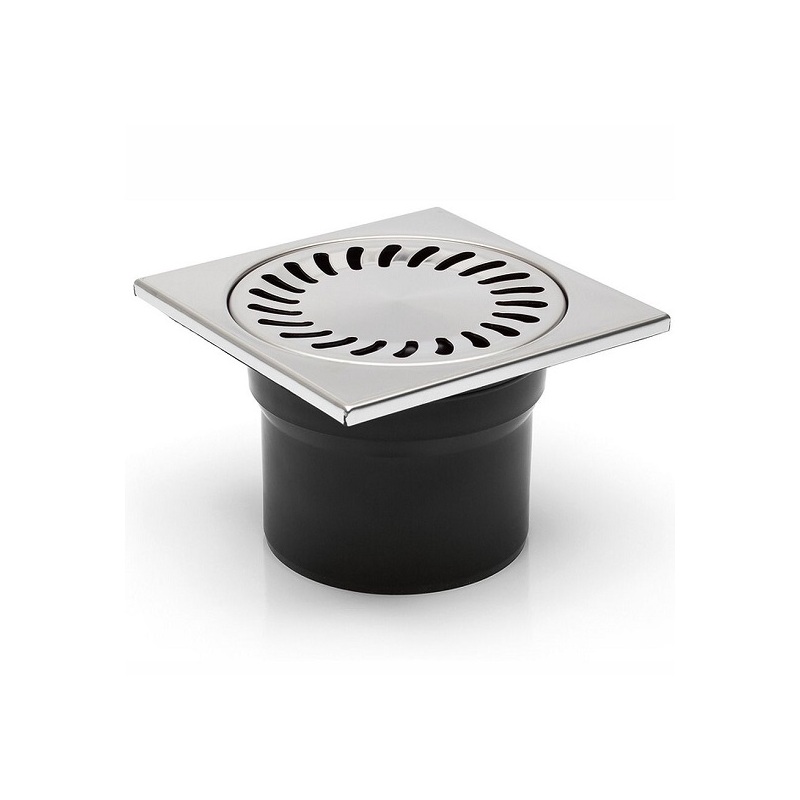 Podlahová vpusť 150 x 150 mm, mřížka nerez, spodní odtok d 110 mm, Chuděj 323 N