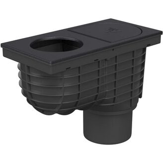 Lapač střešních splavenin DN 100, spodní odtok, litinové víko, Chuděj 325 A Li/100, KV 110 Li/100