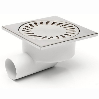 Podlahová vpusť 150 x 150 mm, mřížka nerez, boční odtok d 50 mm, Chuděj 326 N