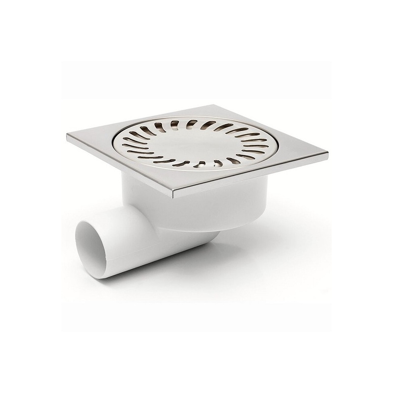 Podlahová vpusť 150 x 150 mm, mřížka nerez, boční odtok d 50 mm, Chuděj 326 N