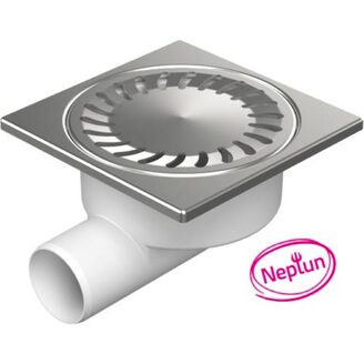 Podlahová vpusť 150 x 150 mm, mřížka nerez, boční odtok d 50 mm, Chuděj 326 X N