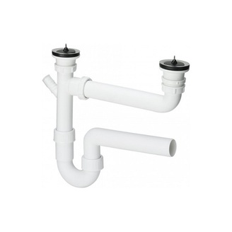 Dřezový sifon bez výpusti G 6/4, odpad 50 mm, s přípojkou, Viega 329174