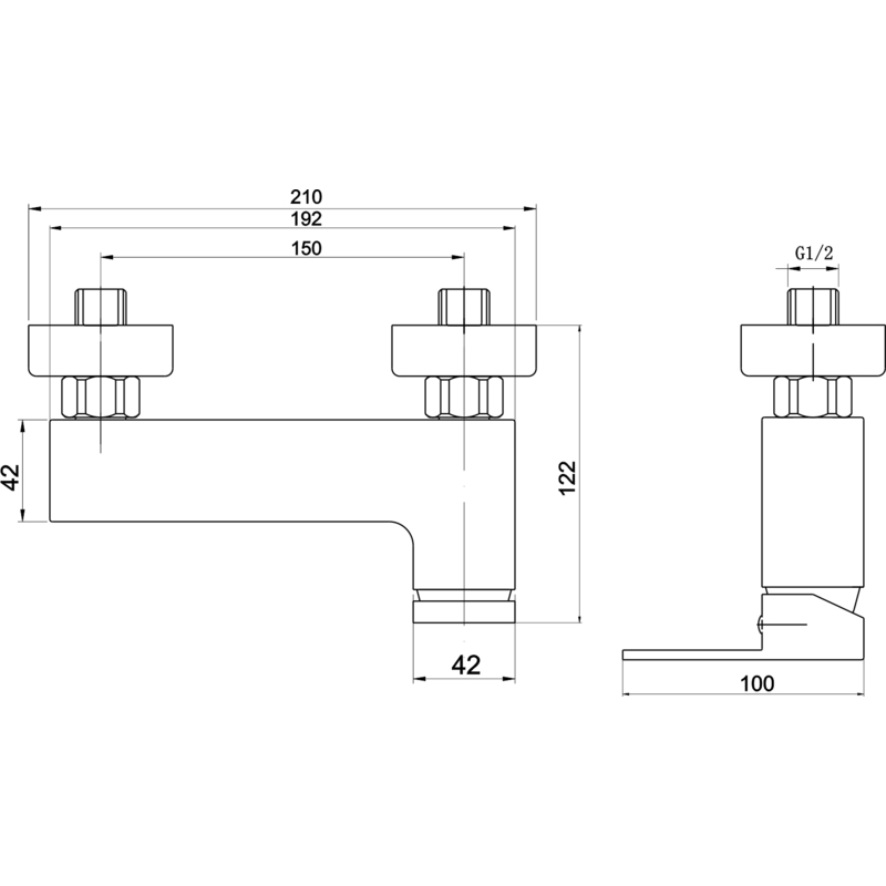 Sprchová baterie Nobless Edge 150 mm, chrom, nástěnná, bez příslušenství, Novaservis 36061/1,0
