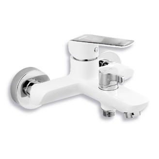 Vanová baterie Nobless Tina 150 mm, bílá/chrom, nástěnná, bez příslušenství, Novaservis 38020/1,1