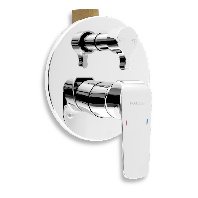 Vanová baterie Nobless Tina, chrom, podomítková, s příslušenstvím, Novaservis 38050R,0