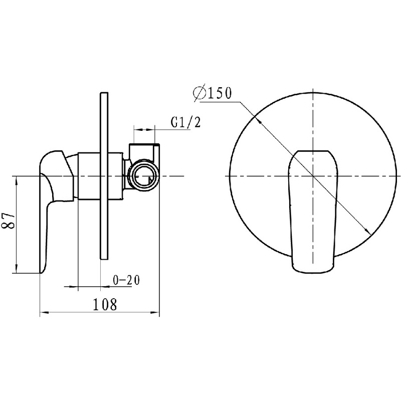 Sprchová baterie Nobless Tina, chrom, podomítková, bez příslušenství, Novaservis 38050,0