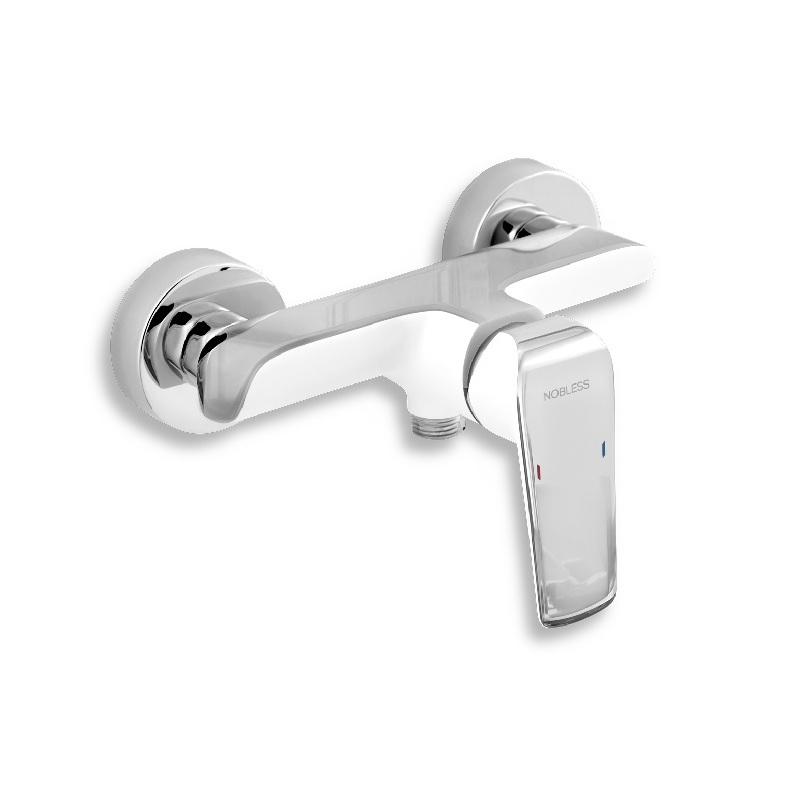 Sprchová baterie Nobless Tina 150 mm, bílá/chrom, nástěnná, bez příslušenství, Novaservis 38061/1,1