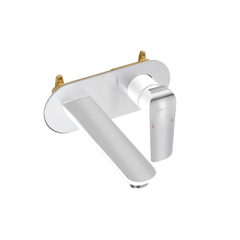 Umyvadlová/Dřezová baterie Nobless Tina, bílá/chrom, podomítková, Novaservis 38200,1