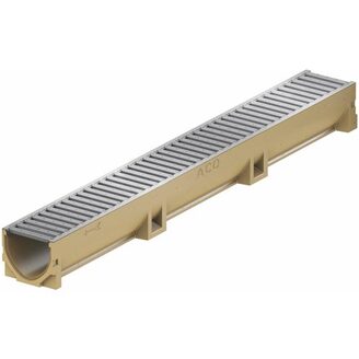 Odvodňovací žlab Euroline, H 100 mm, 1 m, A15, pozinkovaný rošt, ACO 3003693