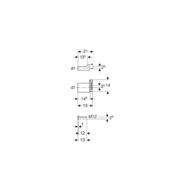 Odpadní připojovací sada excentrická, Geberit 405.116.00.1
