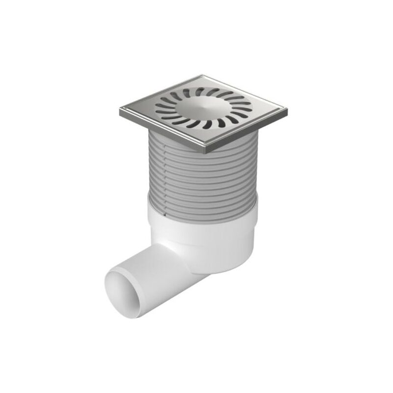 Podlahová vpusť 100 x 100 mm, mřížka nerez, boční odtok d 50 mm, Chuděj 413, PVB 50