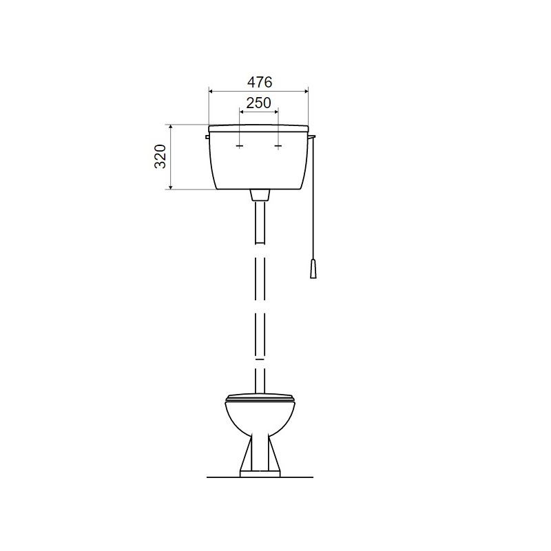Nádržka ke klozetu T-2454, vysokopoložená, 3/8, Slovarm 417011