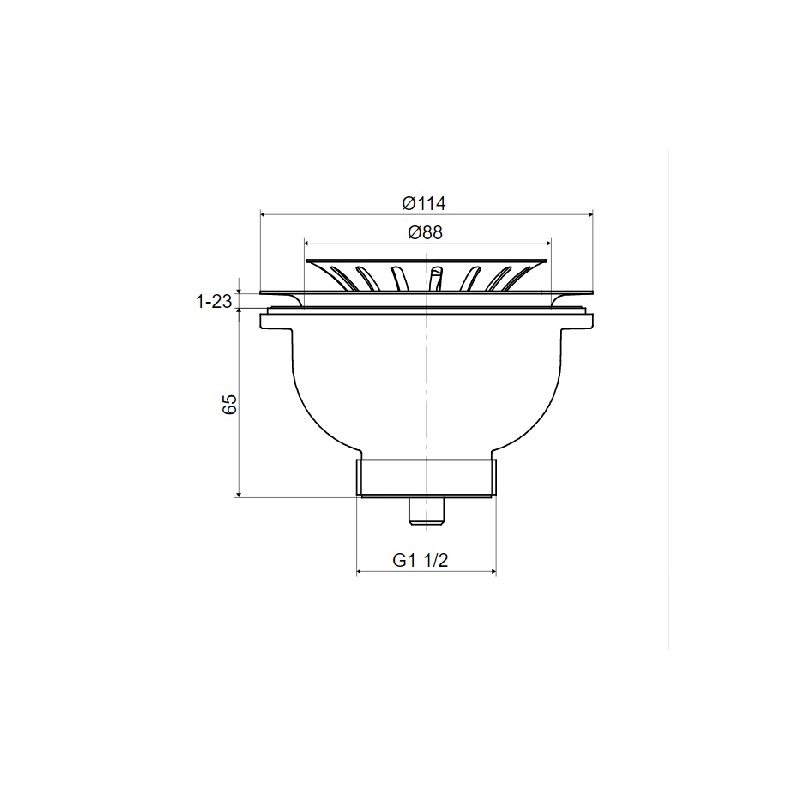 Dřezová výpusť T-739/II 6/4, nerez mřížka d 114 mm, Slovarm 418625