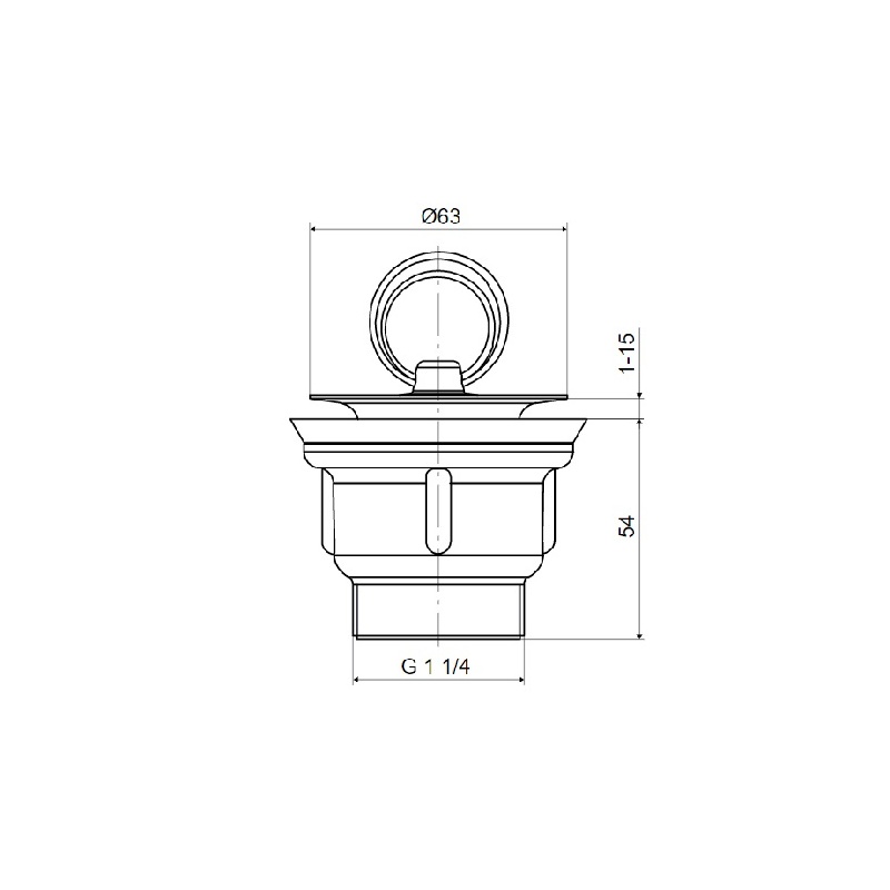 Umyvadlová výpusť 5/4, nerez mřížka d 63 mm, Slovarm 418647