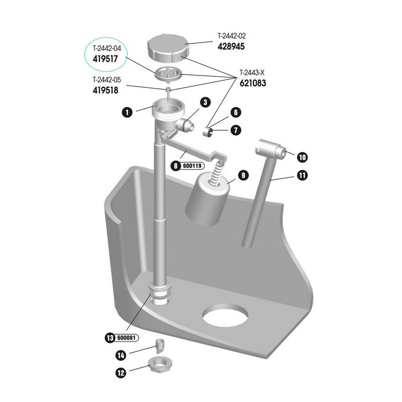 Membrána s vložkou pro napouštěcí ventil, Slovarm 419517