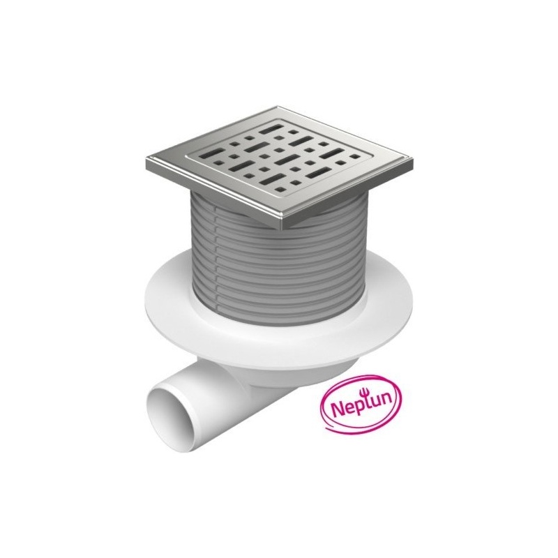 Podlahová vpusť 125 x 125 mm, mřížka nerez, spodní odtok d 50 mm, Chuděj L1 425 X L, L1PVB 50 X L