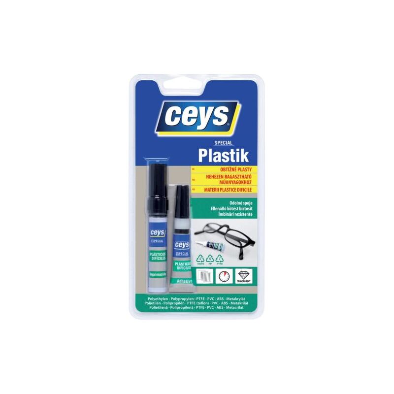 Lepidlo sekundové Ceys,  na obtížné plasty 3g+4ml