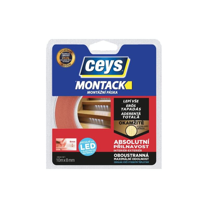 Páskové lepidlo Ceys, MONTACK LED, oboustranné 10m×8mm