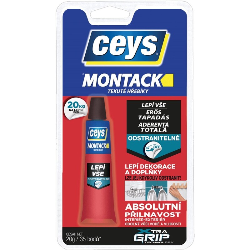 Lepidlo montážní Ceys, MONTACK odstranitelné lepidlo 20g